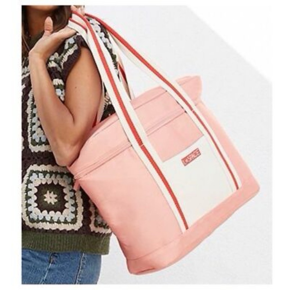 L Space L*Space Coastal Cooler Bag Tote  Insulated Zipper Travel Beach Pool NWT